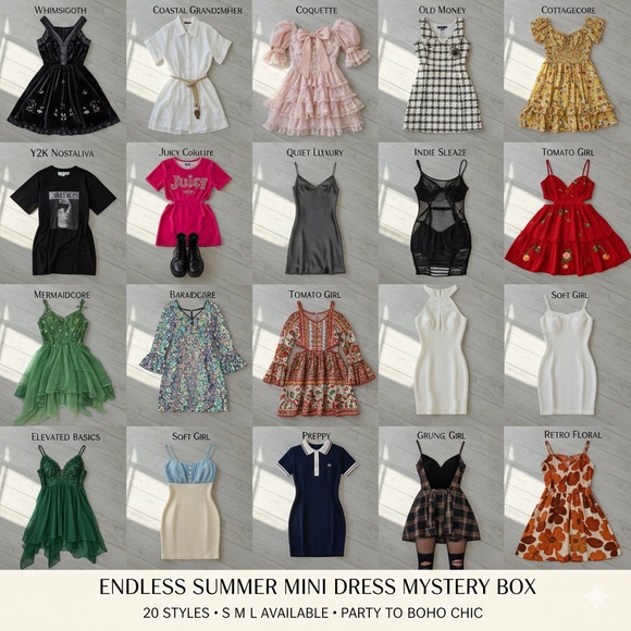 CURATED Summer Mini Dress Mystery Box - 5 Items S | Free People Anthro F21 - Picture 2 of 2